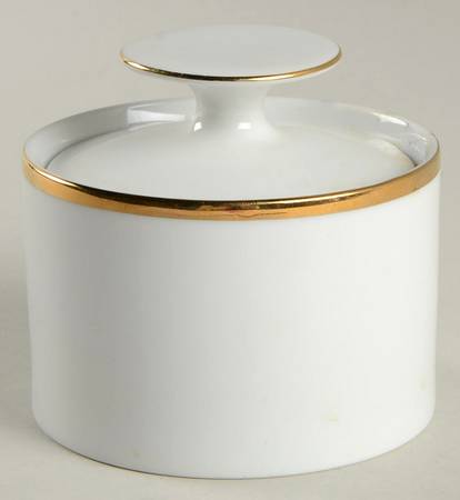 Gold Band Sugar Bowl & Lid