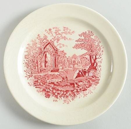 English Abbey Red (Smooth, Rim, No Trim) Bread & Butter Plate