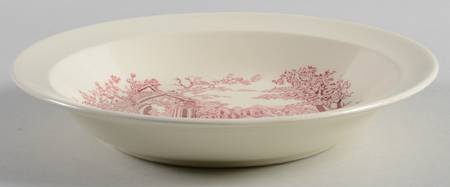 English Abbey Red (Smooth, Rim, No Trim) Rim Soup Bowl