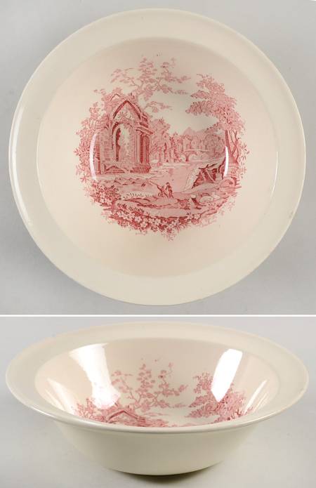 English Abbey Red (Smooth, Rim, No Trim) 9" Round Vegetable Bowl