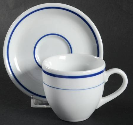 Dinerware Blue Flat Demitasse Cup & Saucer Set
