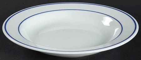 Dinerware Blue Large Rim Soup Bowl