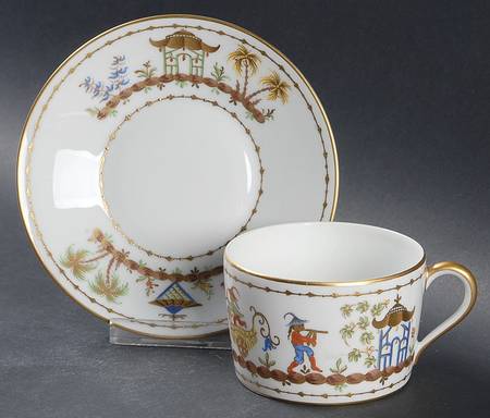 Cirque Chinois Flat Cup & Saucer Set