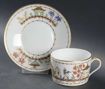 Cirque Chinois Flat Cup & Saucer Set