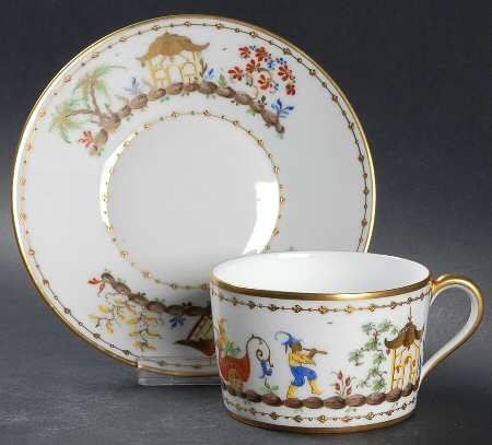 Cirque Chinois Flat Cup & Saucer Set