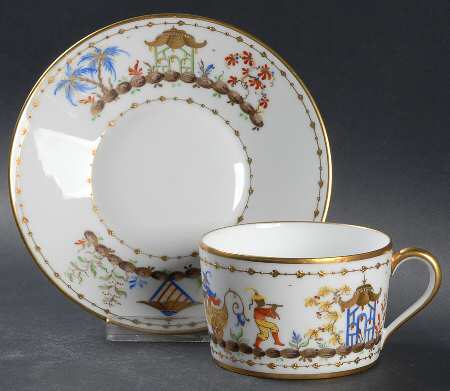 Cirque Chinois Flat Cup & Saucer Set