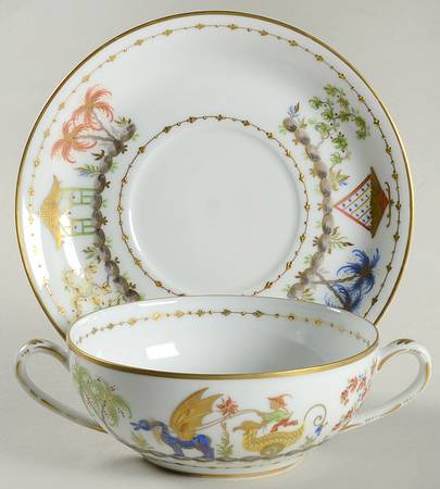 Cirque Chinois Flat Cream Soup & Saucer Set