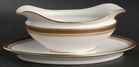 2680 Gold (Verge) Gravy Boat with Attached Underplate