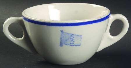 U S Navy Mess China Rear Admiral Flat Bouillon Cup