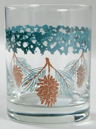 Pine Cone Glassware Double Old Fashioned