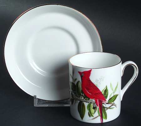 Audubon Birds Flat Demitasse Cup & Saucer Set