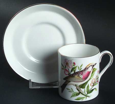Audubon Birds Flat Demitasse Cup & Saucer Set