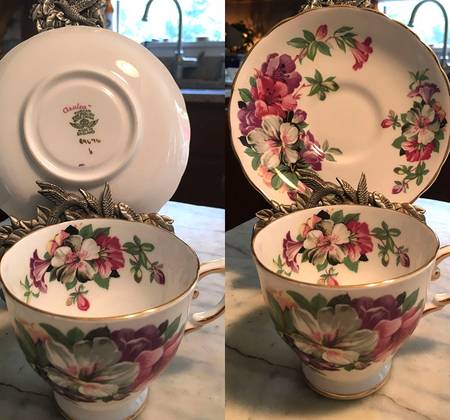 Azalea Footed Cup & Saucer Set
