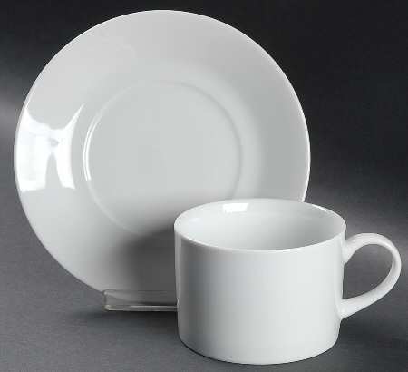 Royal White Flat Cup & Saucer Set