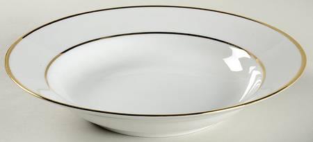 Double Gold Line Large Rim Soup Bowl