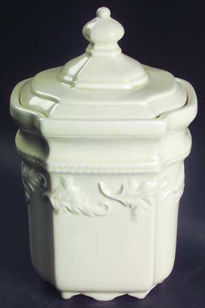 Millicent's Fancy Cream Medium Canister & Lid