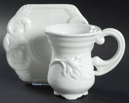Millicent's Fancy Gray Flat Cup & Saucer Set