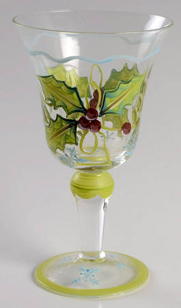 Sweet Tidings 12 Oz Handpainted Glassware Goblet
