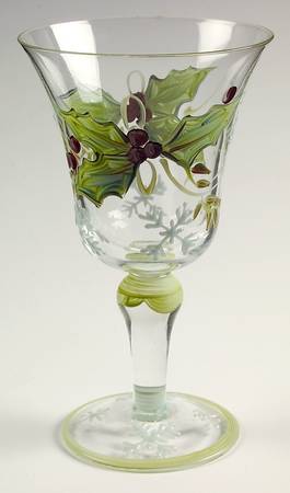 Sweet Tidings 12 Oz Handpainted Glassware Goblet
