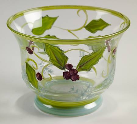 Sweet Tidings Hand Painted Glassware Votive Candleholder
