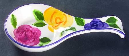 Flora Di Roma Rosa (Roses) Spoon Rest/Holder (Holds 1 Spoon)