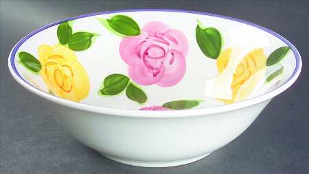Flora Di Roma Rosa (Roses) 9" Round Vegetable Bowl