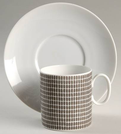 Onyx Grey Flat Demitasse Cup & Saucer Set