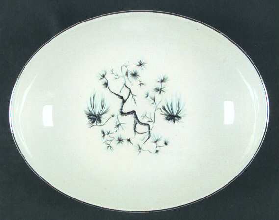 Dwarf Pine Cream 8" Oval Vegetable Bowl