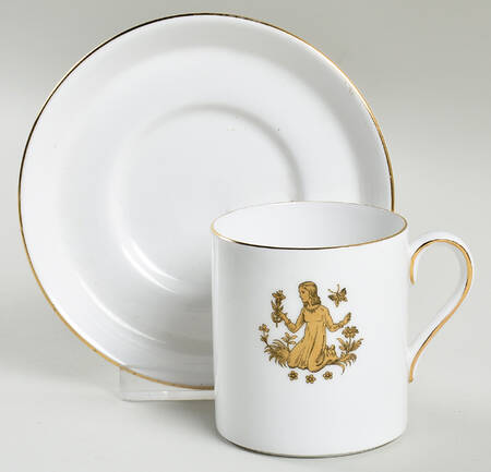 Zodiac Flat Demitasse Cup & Saucer Set