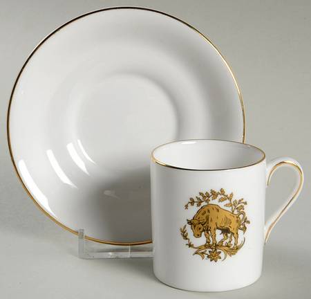 Zodiac Flat Demitasse Cup & Saucer Set