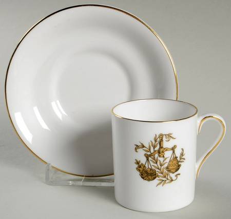 Zodiac Flat Demitasse Cup & Saucer Set