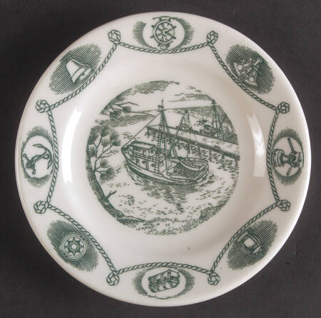 Trade Winds Green (White Body) Small Bread & Butter Plate