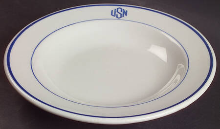 U S Navy Mess China Warrant Officer Rim Soup Bowl