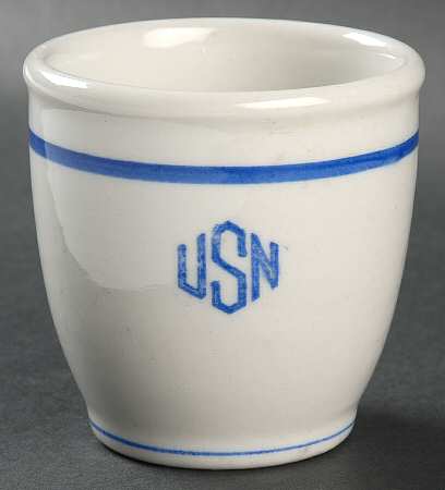 U S Navy Mess China Warrant Officer Single Egg Cup