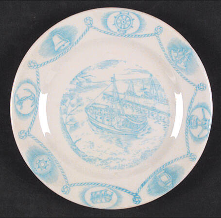 Trade Winds Light Blue (White Body) Bread & Butter Plate
