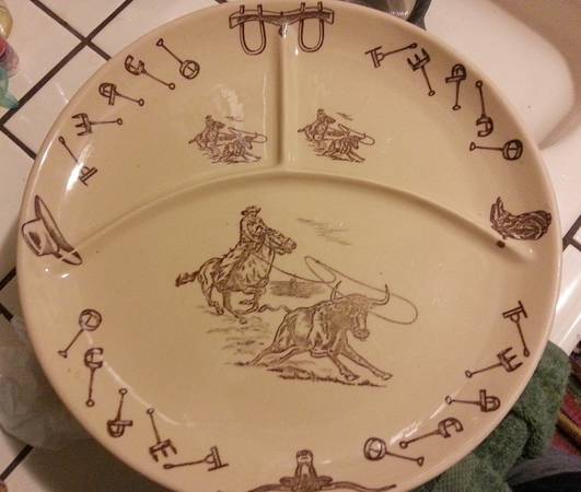 Branding Iron Lasso (Brown On Tan) Grill Plate