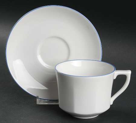 Classic Blue Flat Cup & Saucer Set