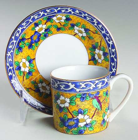 Kutani Flat Demitasse Cup & Saucer Set