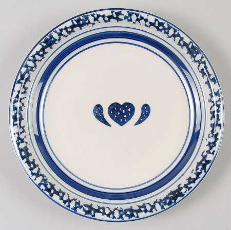 Sponge-Blue (Hearts & Bands) Salad Plate