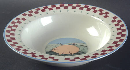 Folk Art Rim Soup Bowl