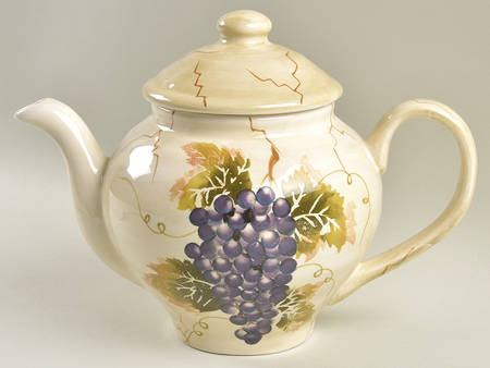 Cabernet (Semi Scallop, Rippled) Teapot & Lid
