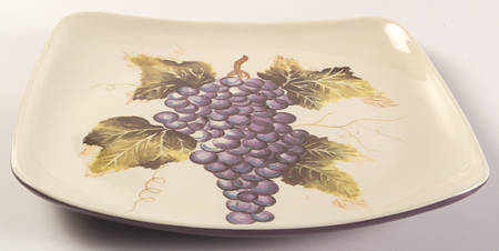 Cabernet (Semi Scallop, Rippled) Square Melamine Dinner Plate