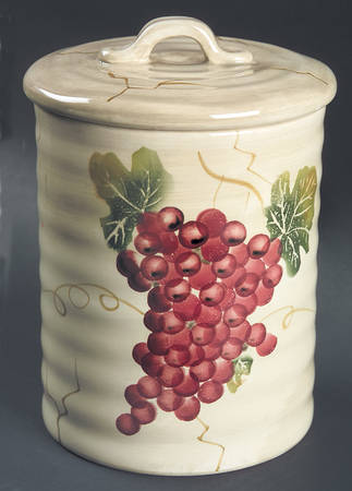 Cabernet (Semi Scallop, Rippled) Medium Canister & Lid