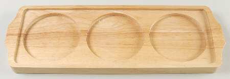 Cabernet (Semi Scallop, Rippled) Sauce Dish Set Wood Tray Only