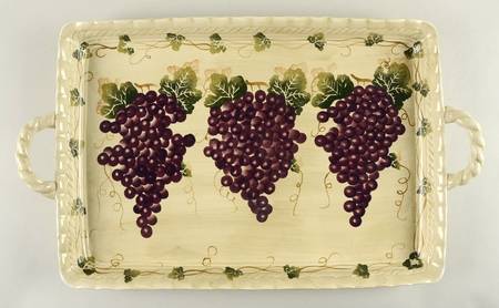 Cabernet (Semi Scallop, Rippled) 23" Rectangular Handled Tray