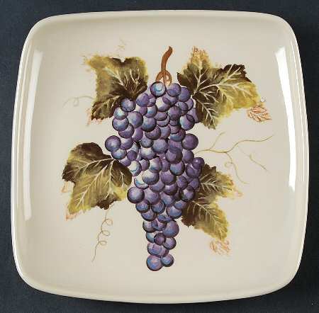 Cabernet (Semi Scallop, Rippled) Square Melamine Salad Plate
