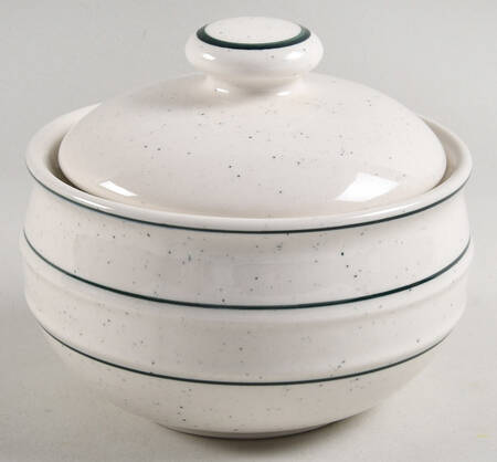 Green Crock (Flecks) Sugar Bowl & Lid