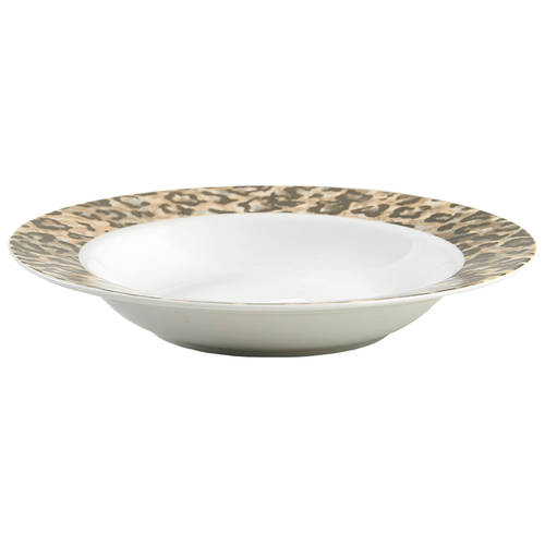 Leopard Rim Soup Bowl