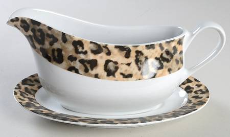 Leopard Gravy Boat & Underplate
