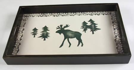 Moose Country Rectangular Wood Tray